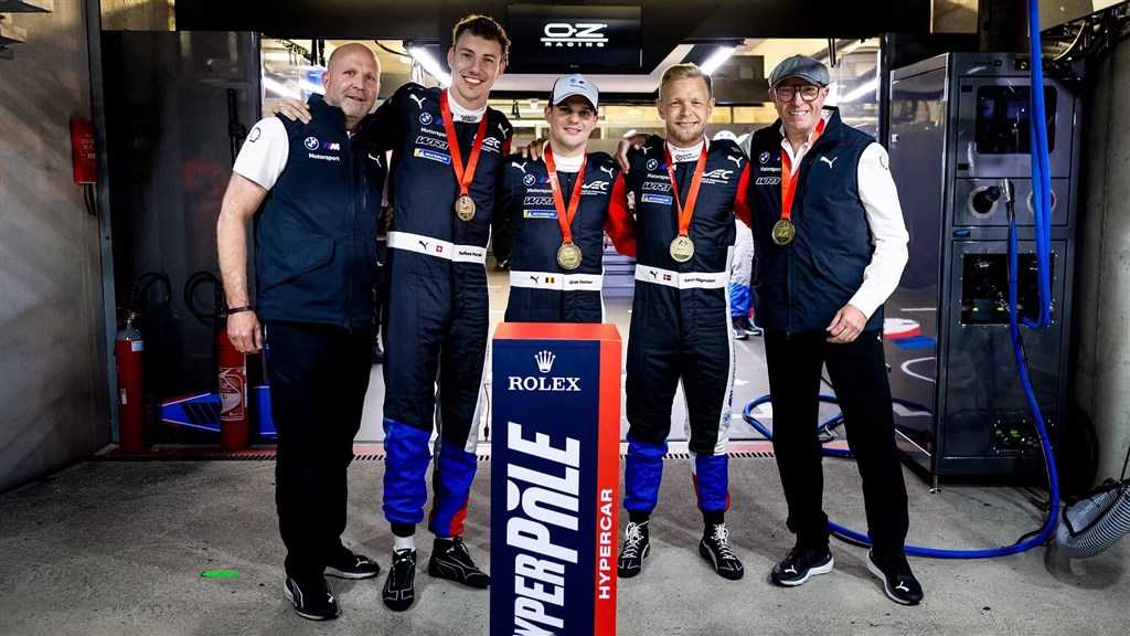 Suveræn start: Kevin Magnussen sikrer pole position på Le Mans.
(Foto: BMW M Motorsport)